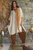 Tasha Cushion Cotton Oversized Shirt Tunic Vanilla